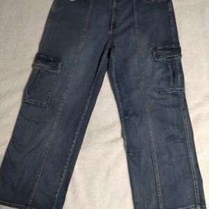 Fashion Nova Blue Cargo Jeans